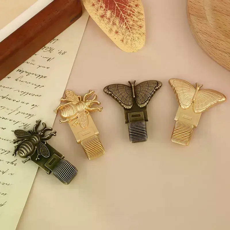 Retro Insect Metal Pen Clip – Spring-Loaded Notebook Holder Metal Pen Clip Qme