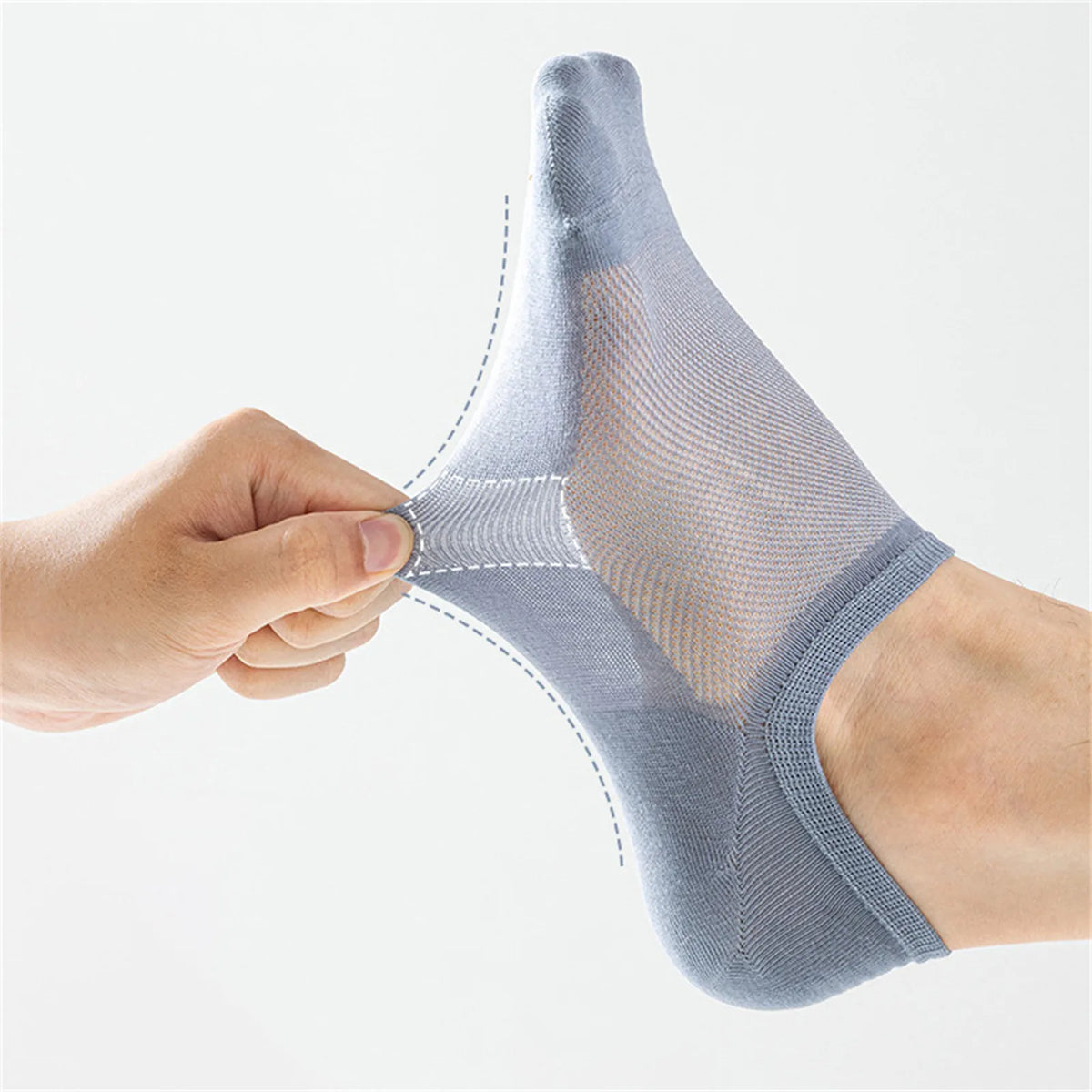 Men's Thin Mesh Boat Socks – Non-Slip & Breathable Low-Cut Men's Boat Socks Qme