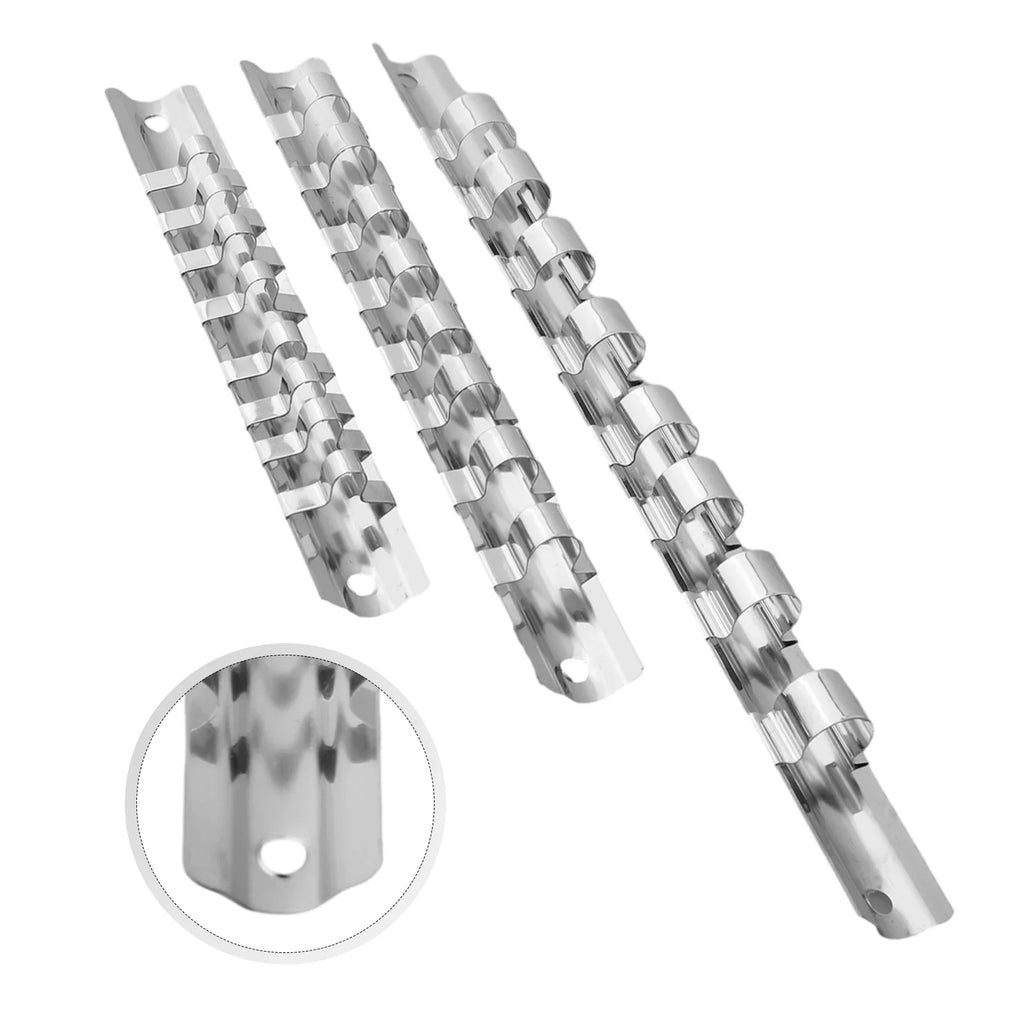 Wall-Mounted Socket Rack Rail Organizer with Clips – Iron Socket Rail Organizer Qme