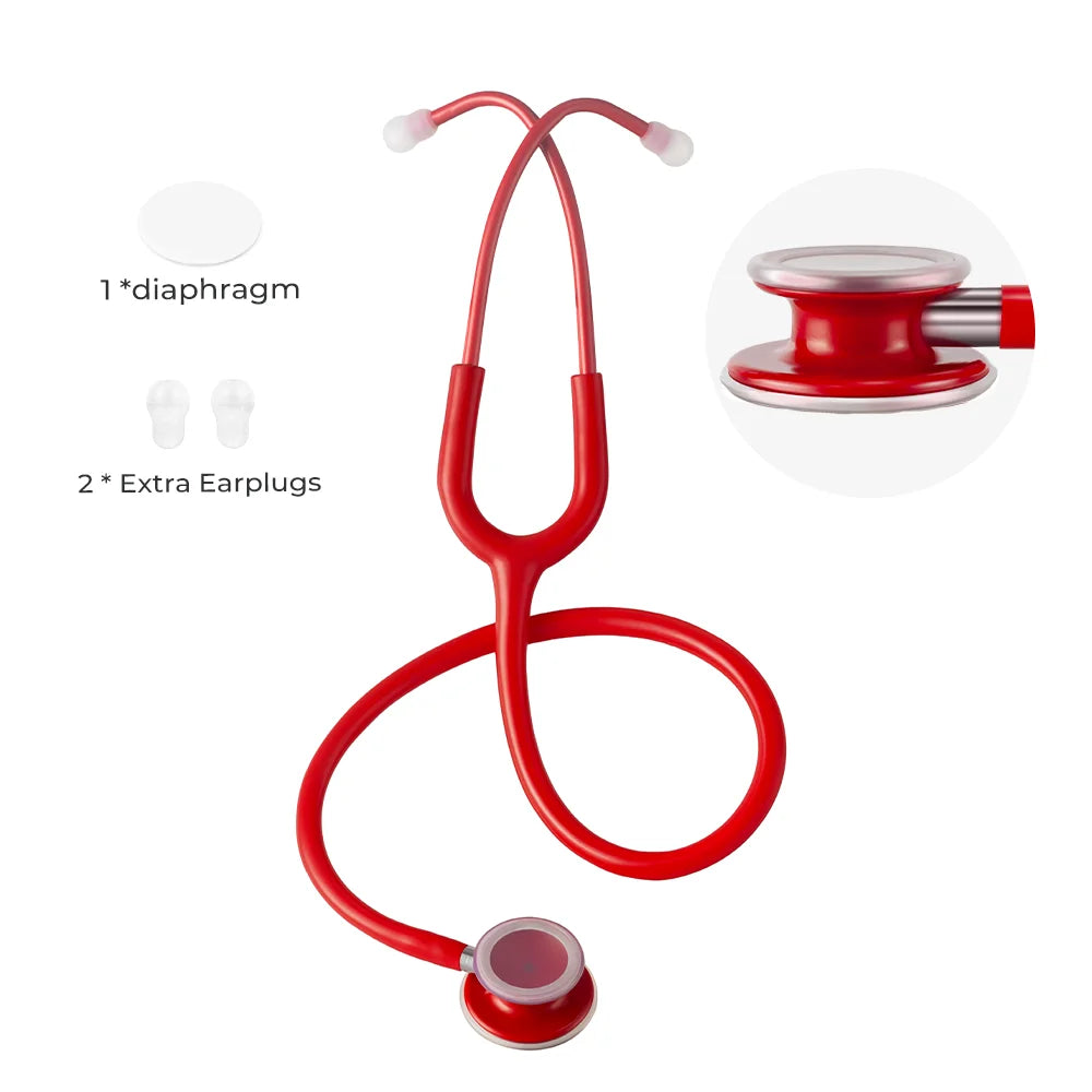XceeFit Dual-Head Professional Stethoscope | Double Diaphragm Professional Stethoscope Qst Red