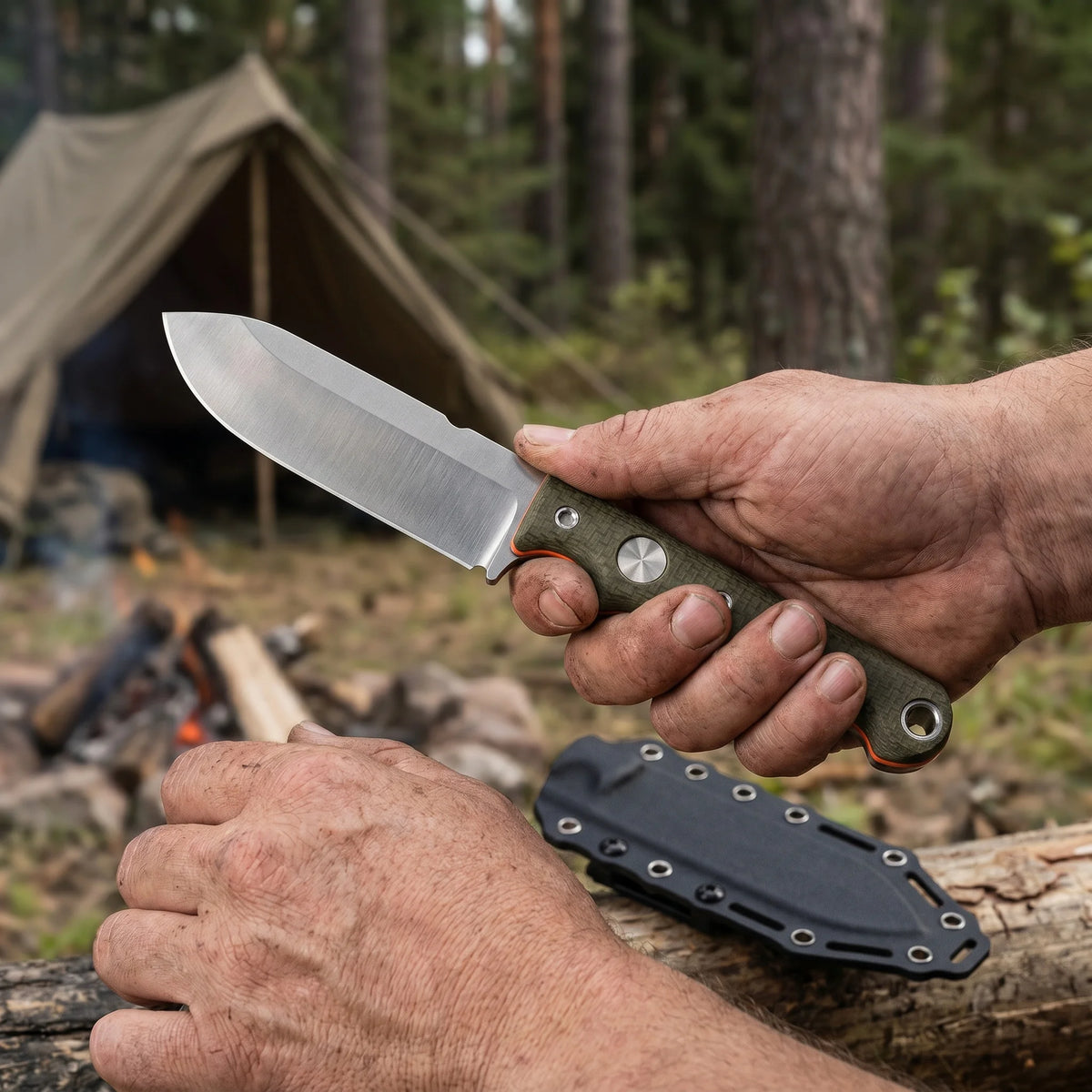 Steel Fixed Blade Knife – Portable Camping & Outdoor Tool Fixed Blade Knife Qst