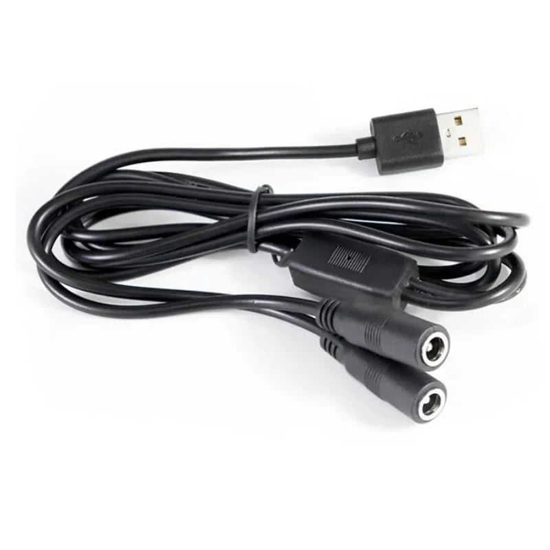 USB to DC Power Splitter Cable 5.5×2.5mm 22AWG 3A – 3-Pack DC Power Splitter Cable Qme 1 USB to 2 Female 5.5x2.5mm