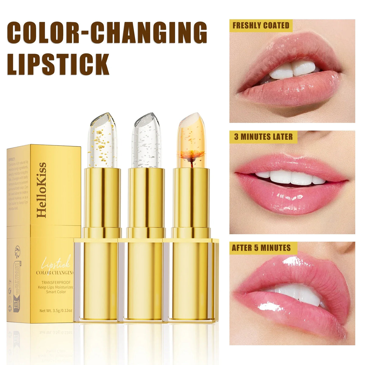Color-Changing Flower Lipstick | Waterproof Crystal Jelly Lip Jelly Lip Balm Qme