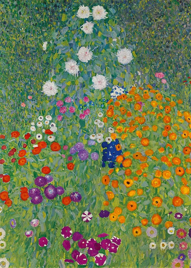 Gustav Klimt Flower Garden Canvas Print – Nordic Wall Art Canvas Wall Art Qst A 40x60cm Unframed