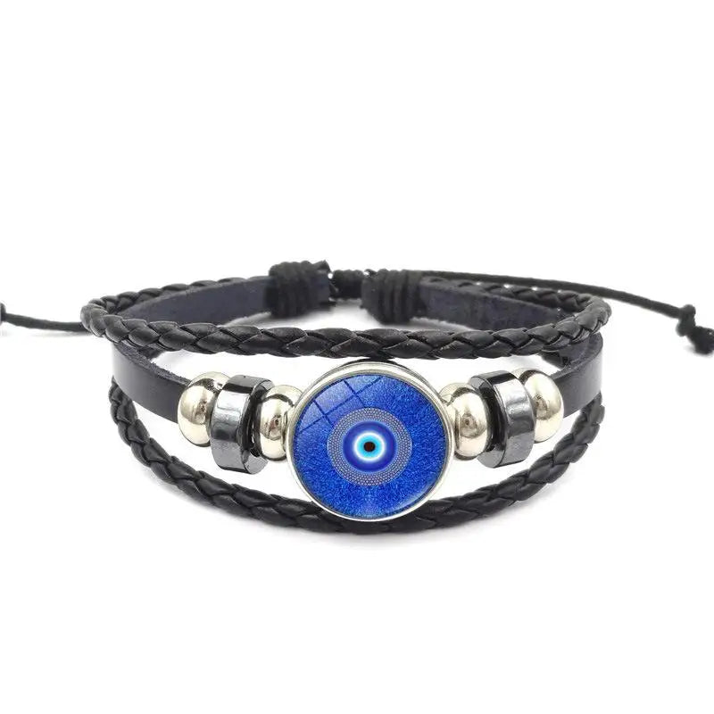 Handmade Woven Leather Multilayer Bracelet – Women & Men Leather Bracelet Qme A4