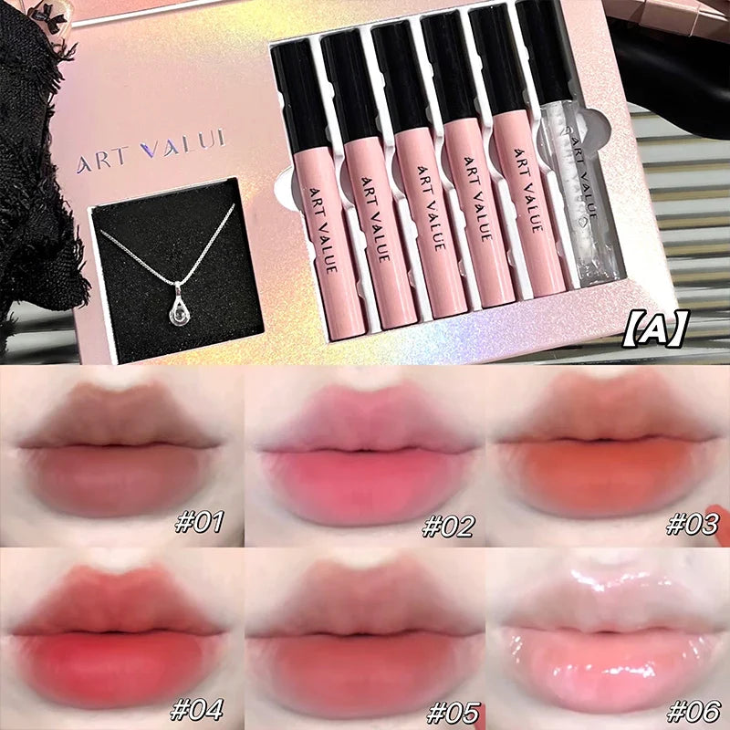 Art Value Love Letter Lip Set – Long-Lasting Lip Mud & Glaze Lip Makeup Set Qme