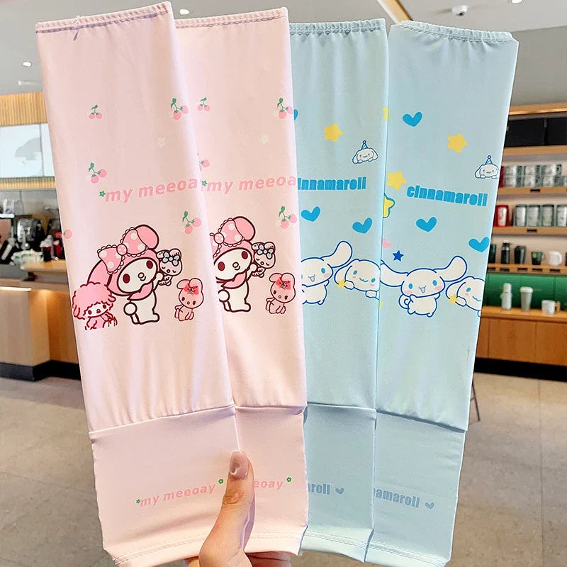 Kuromi Ice-Silk Arm Sleeves – UV Sun Protection Outdoor UV Arm Sleeves Qme