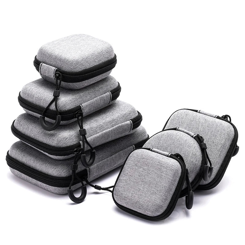 Portable Shockproof Headphone Case Hard EVA Storage Bag Headphone Storage Case Qme