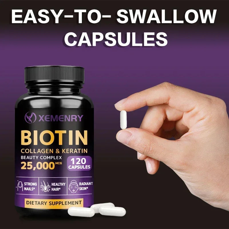 Xemenry Biotin Supplement – Hair, Skin & Nail Capsules Beauty Supplement Qst