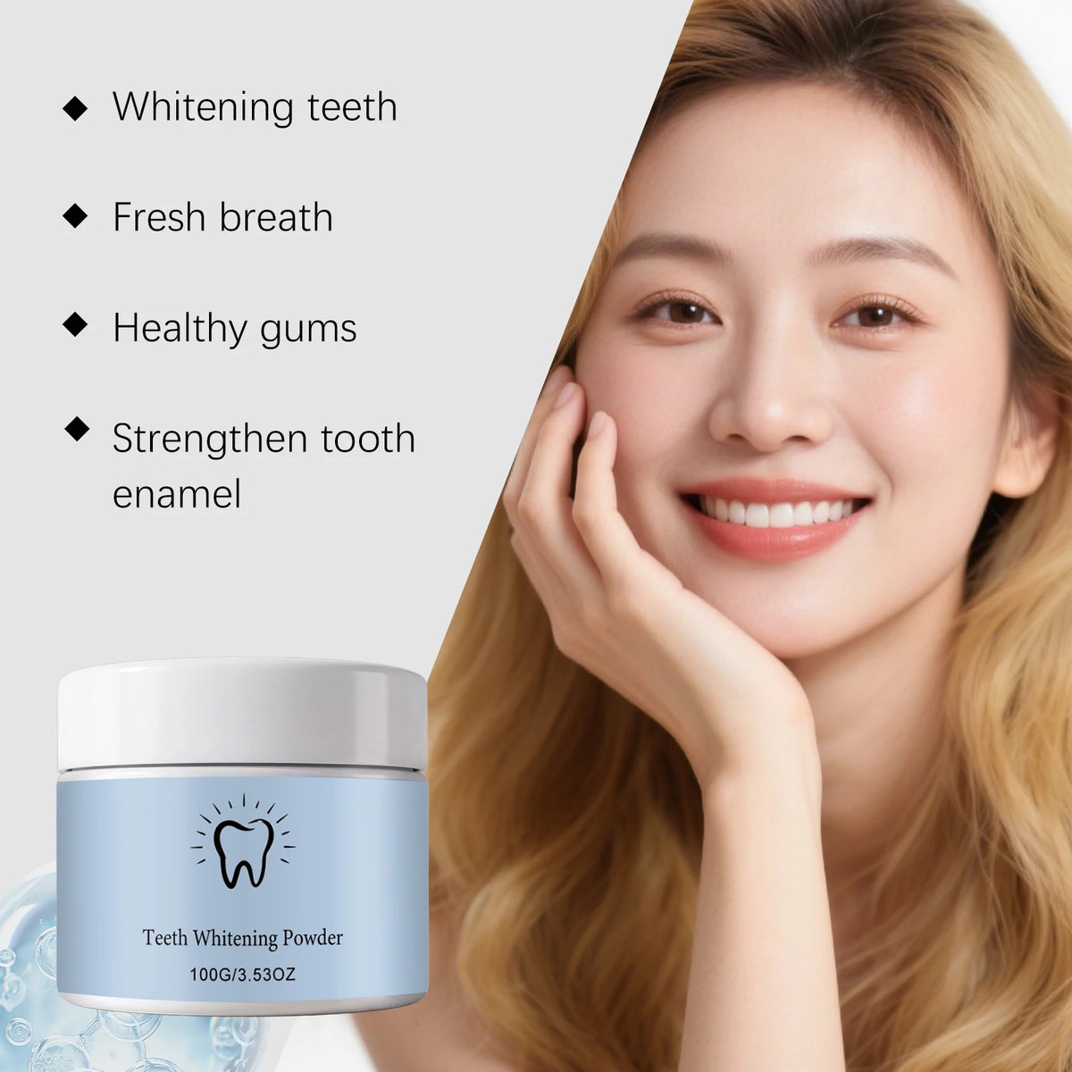 Hydroxyapatite Teeth Whitening Powder – Mint, 100g Tooth Cleaner Teeth Whitening Powder Qst