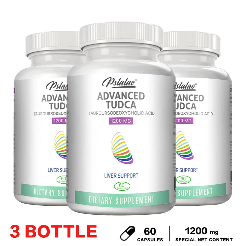 TUDCA Liver Support Capsules 1200mg – Non-GMO, GMP Liver Support Supplement Qst 60 Capsule-3bottle