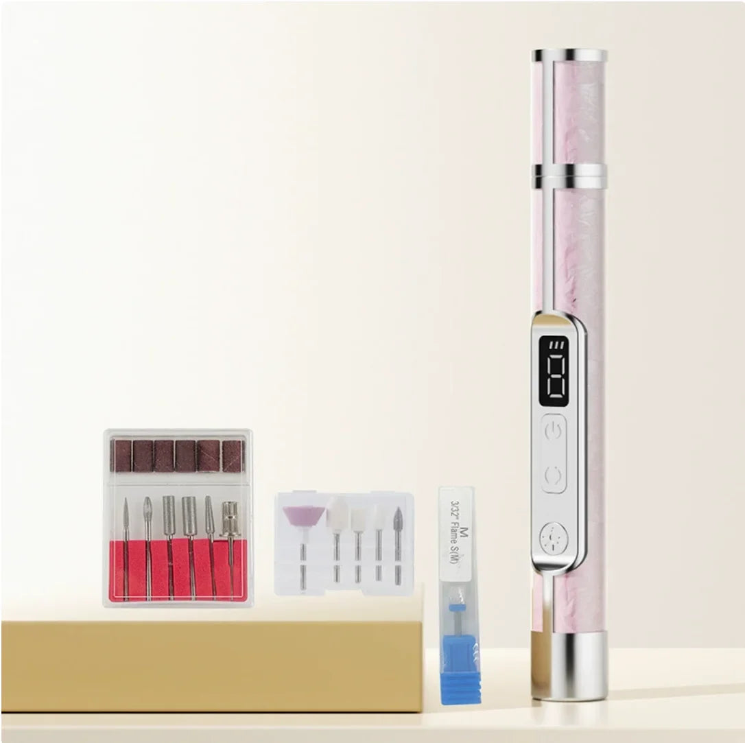 LINMANDA Cordless Electric Nail Drill Machine – 20000 RPM Electric Nail Drill Qme Pink