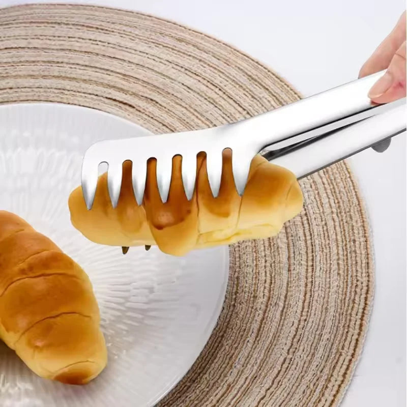 9-Inch Stainless Steel Spaghetti Tongs – Noodle Pasta Clip Kitchen Tongs Qst
