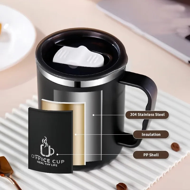 Stainless Steel Double-Wall Insulated Coffee Cup | Leak-Proof Insulated Coffee Mug Qme