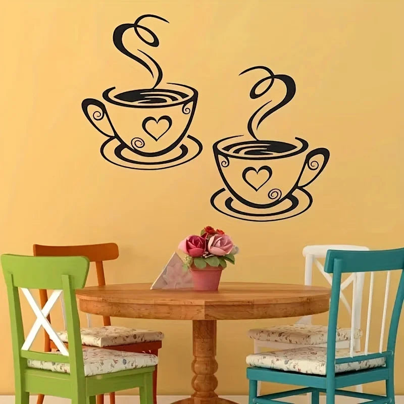 Coffee Cup Wall Sticker – Home Kitchen Decoration Decal Wall Decoration Sticker Qme