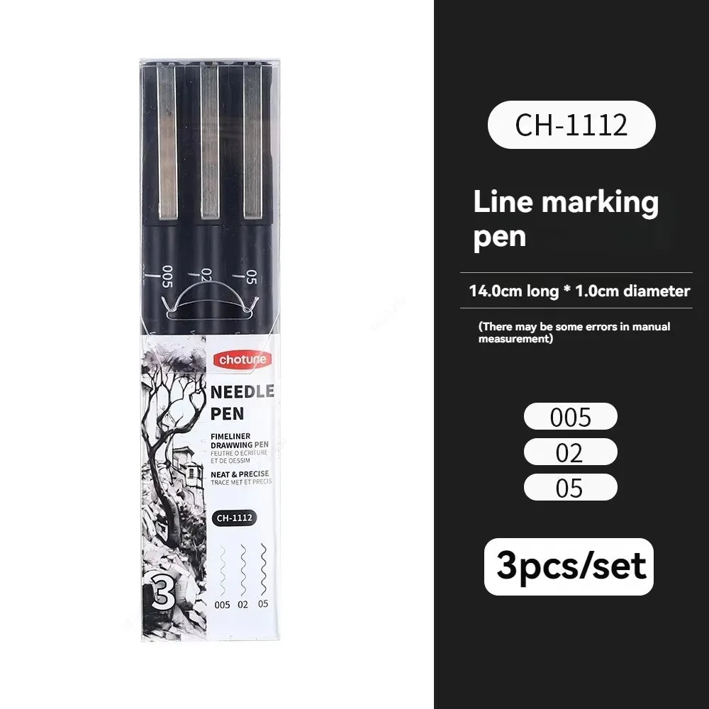 Black Micro Fine Pens 15 Sizes – Waterproof Archival Ink Set Micro Fine Pen Set Qme 3 Pcs Set