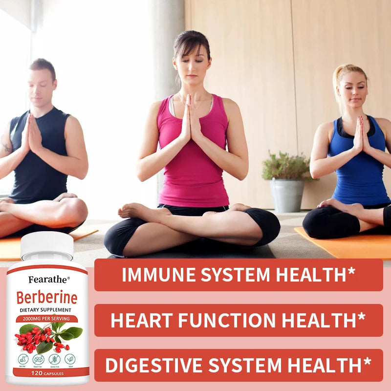 Berberine Capsules 2000mg – Non-GMO Digestive & Heart Support Herbal Supplement Qst