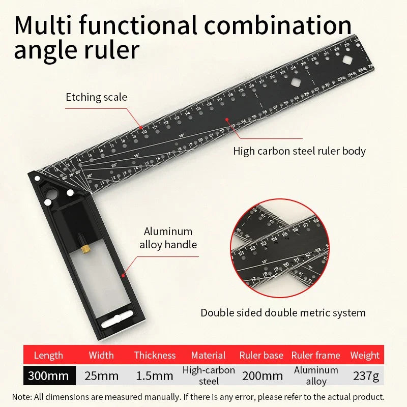 90° Multifunctional Right Angle Ruler – Precision Carpentry Tool Carpentry Angle Ruler Qme