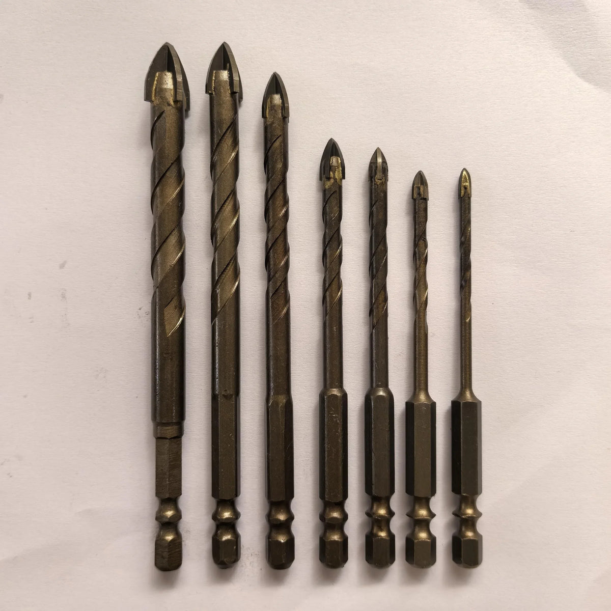 Cross Hexagon Carbide Tile Drill Bits – Glass Ceramic Metal Set Carbide Drill Bit Set Qme 7pcs