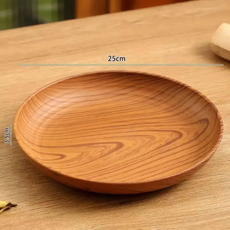 Japanese Wood Grain Serving Tray – PP Plastic Tea Tray Serving Tray Qme A3