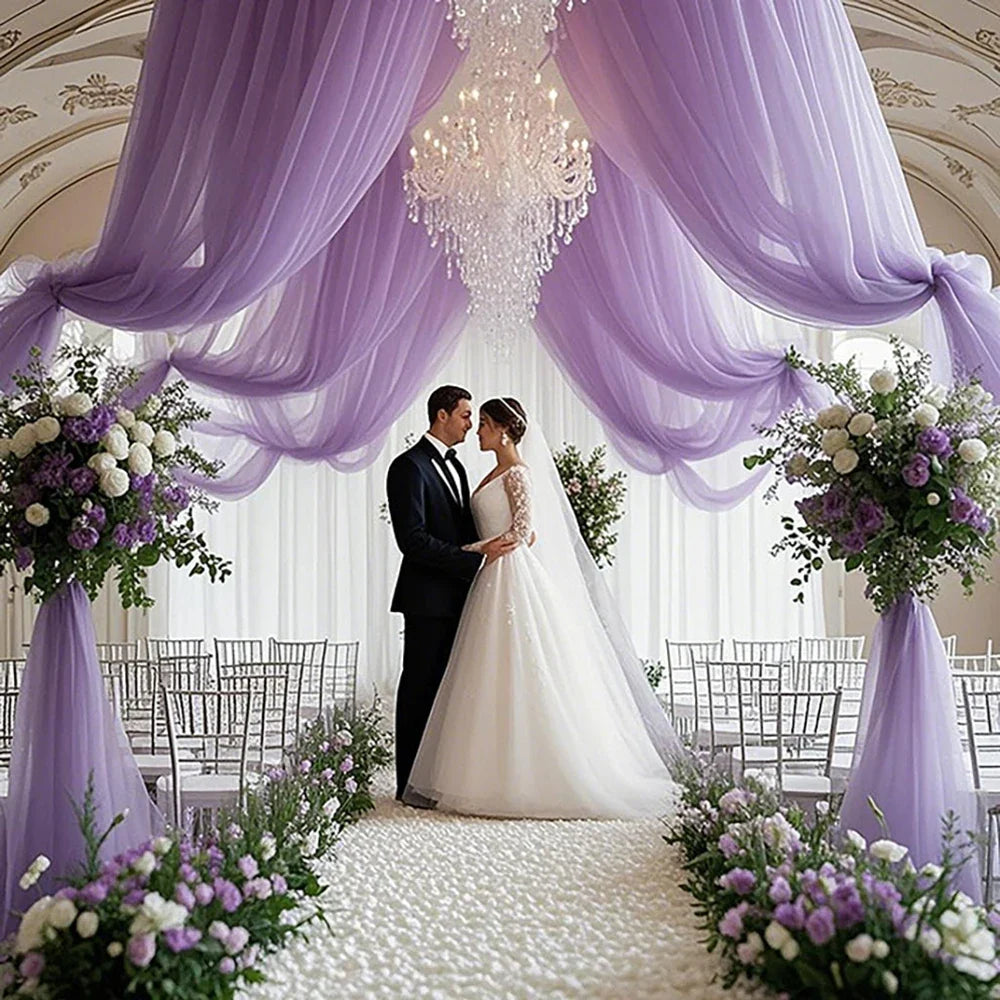 Wedding Mesh Arch Backdrop Curtain – Outdoor Party Decoration Wedding Arch Backdrop Qme