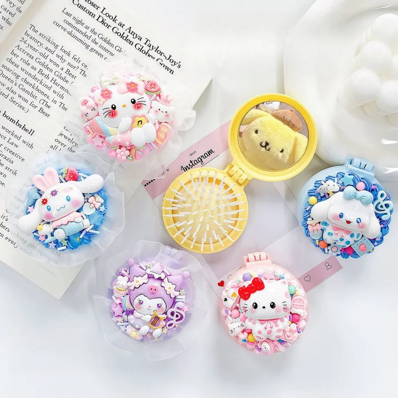 Kuromi DIY Mirror Cushion Comb Craft Kit | 12 Colors DIY Craft Kit Qme