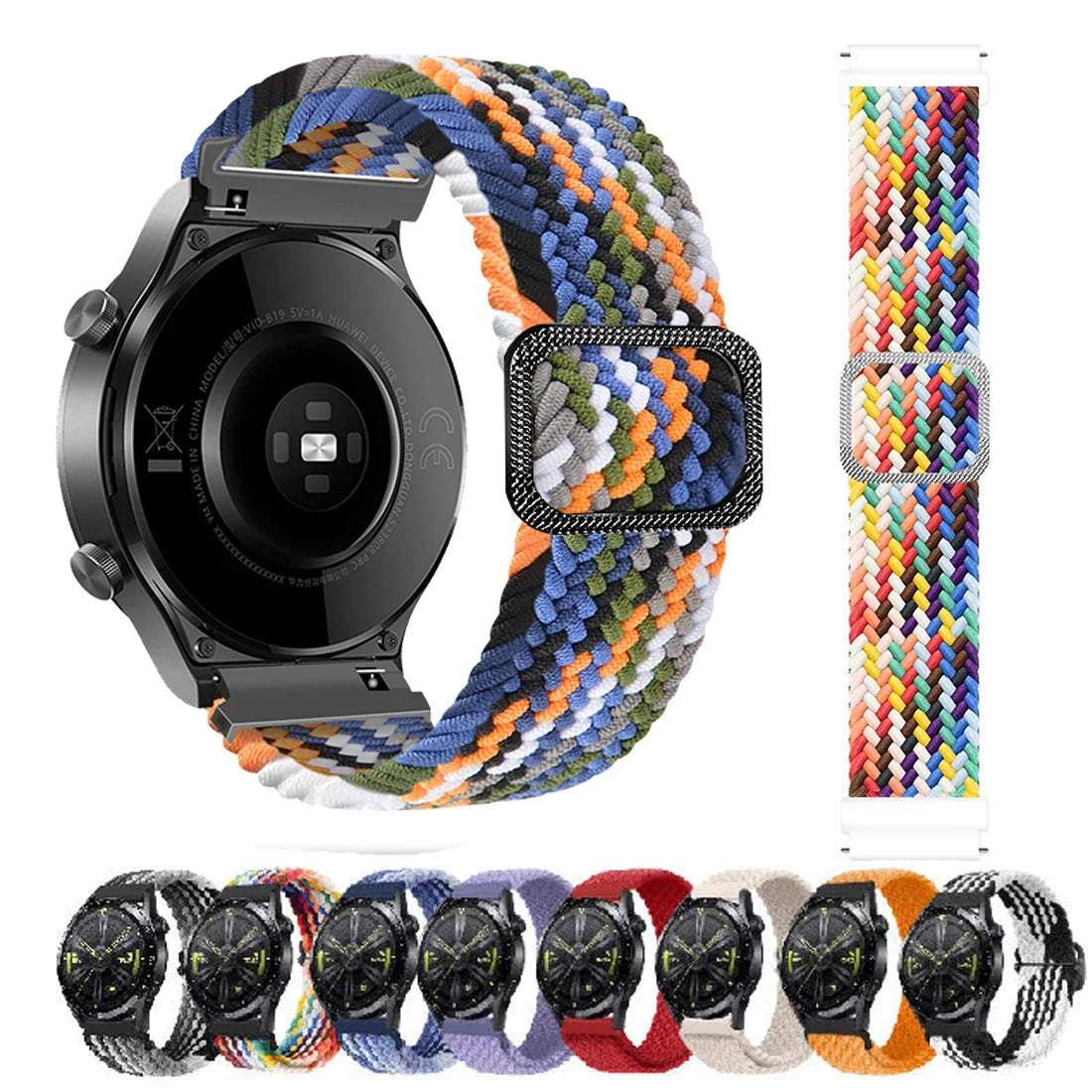 Elastic Nylon Braided Watch Band – Samsung Galaxy & Huawei Watch Band Qme
