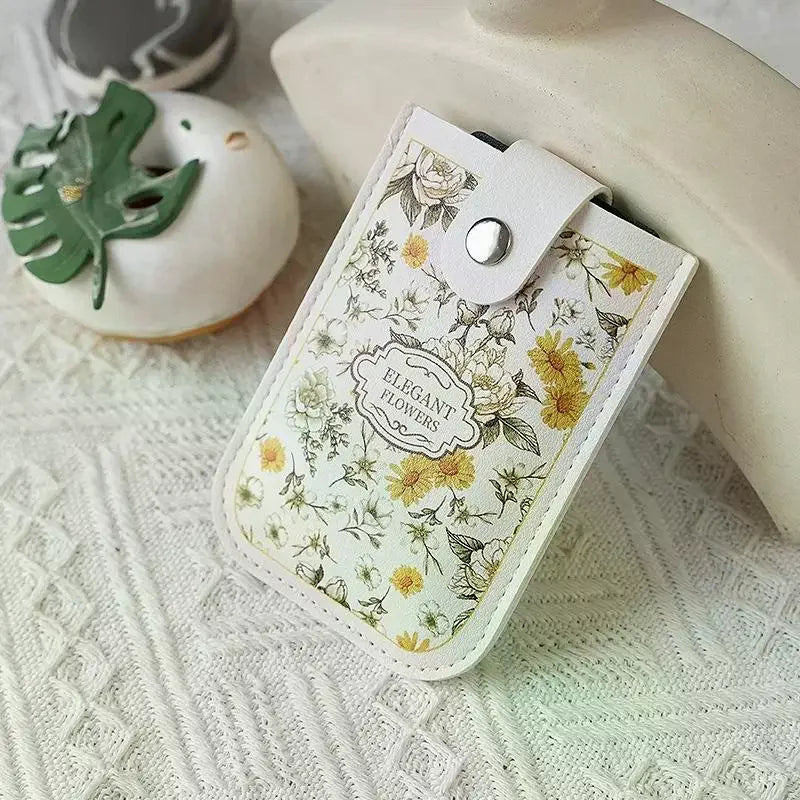Slim Pull-Out Card Holder Wallet – Floral PVC, Multi-Slot Card Holder Wallet Qme