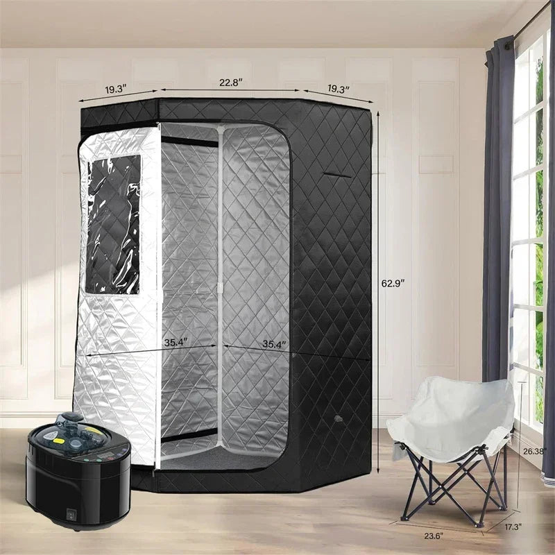 Full-Size Home Steam Sauna Tent – 4L 1500W, 1–2 Person Steam Sauna Tent Qst
