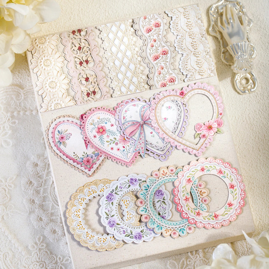 20 Sheets Lace Decorative Stickers for Scrapbooking & DIY Crafts Scrapbooking Stickers Qme