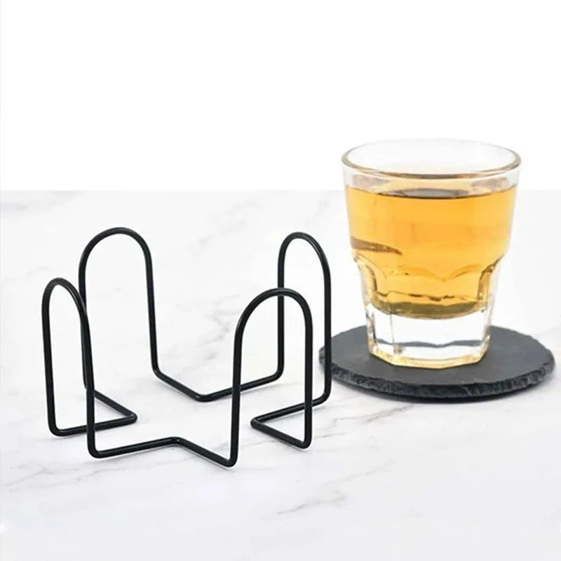 Cork & Ceramic Cup Mat Organizer Tabletop Stand | Qme Coaster Organizer Stand Qme
