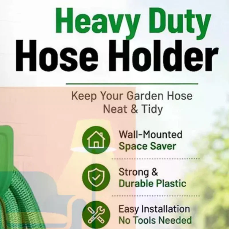 Heavy-Duty Outdoor Wall-Mounted Garden Hose Storage Rack Garden Hose Rack Qme