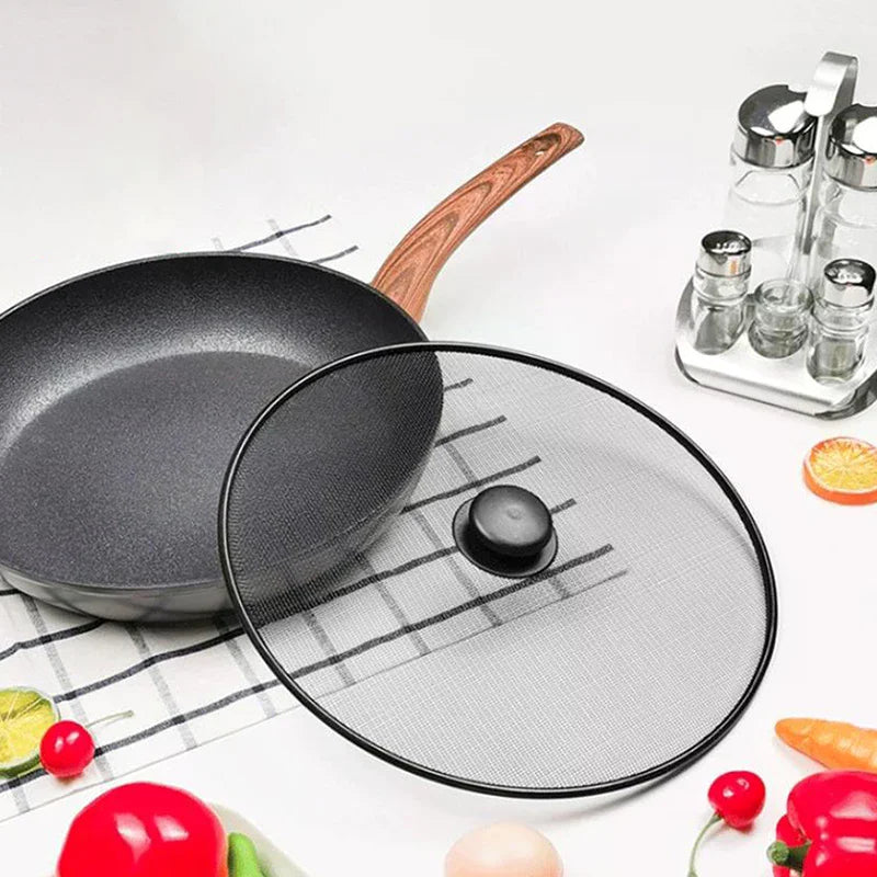 Splatter Screen Oil Splash Guard Lid for Frying Pans | Qme Splatter Screen Lid Qme