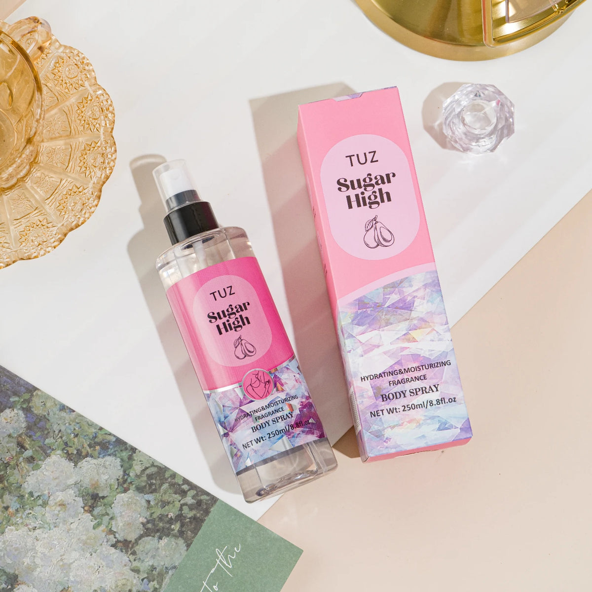 TUZ Hydrating Body Spray Women 250ml – Sweet Gourmand Mist Body Mist Spray Qst 04