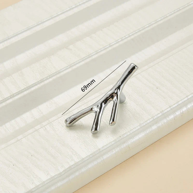 Vintage Tree Branch Cabinet Handle – Zinc Alloy Drawer Pull Cabinet Drawer Handle Qme chrome single