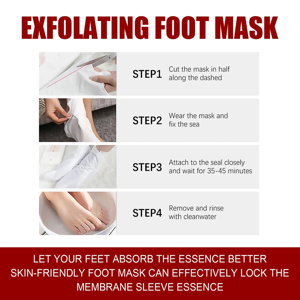 AHA Exfoliating Foot Mask – Moisturizing Heel & Callus Peel Exfoliating Foot Mask Qme