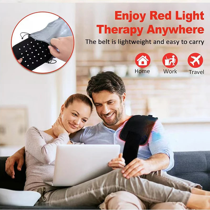 60-LED Red Light Therapy Wrap Belt 660nm 850nm USB Red Light Therapy Belt Qst
