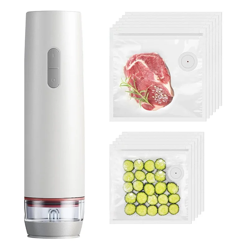 MiLESEEY B15C Compact Vacuum Sealer + 30 BPA-Free Bags Vacuum Food Sealer Qst White