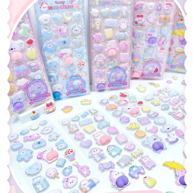 Cute Cartoon Animal 3D Butt Stickers – DIY Scrapbook & Phone DIY Craft Stickers Qme