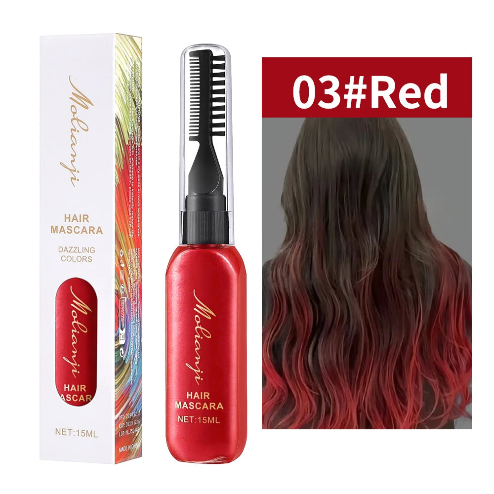 Temporary Hair Color Mascara Wand – Disposable Hair Dye Cream Temporary Hair Color Qst 3 Red