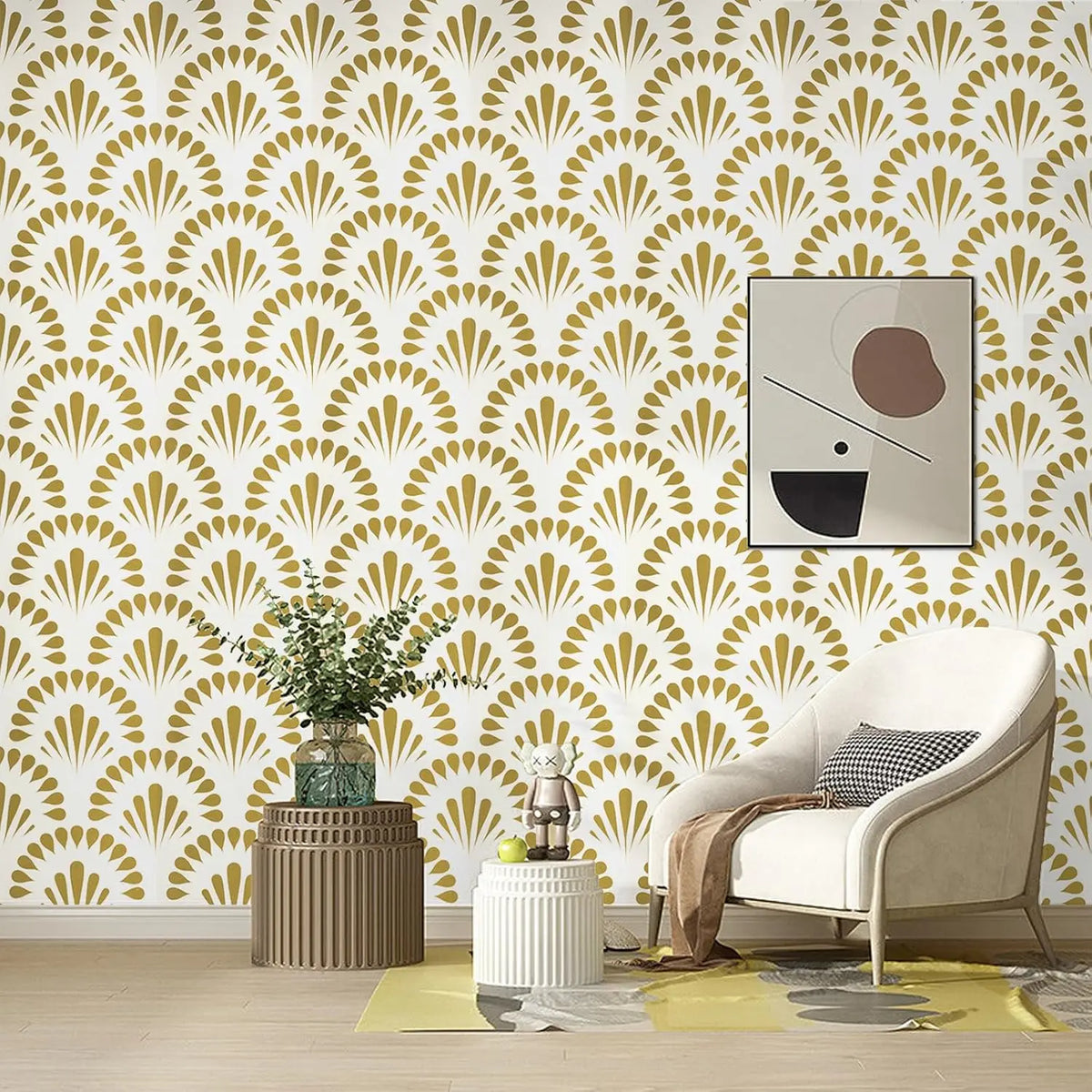 Black & White Geometric Peel & Stick Wallpaper | PVC Vinyl Peel & Stick Wallpaper Qme