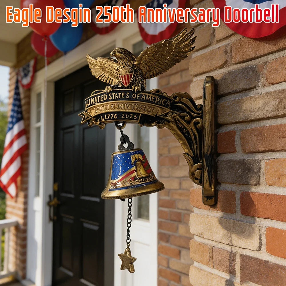 Eagle 250th Anniversary Commemorative Doorbell 1776–2026 Decorative Wall Bell Qme
