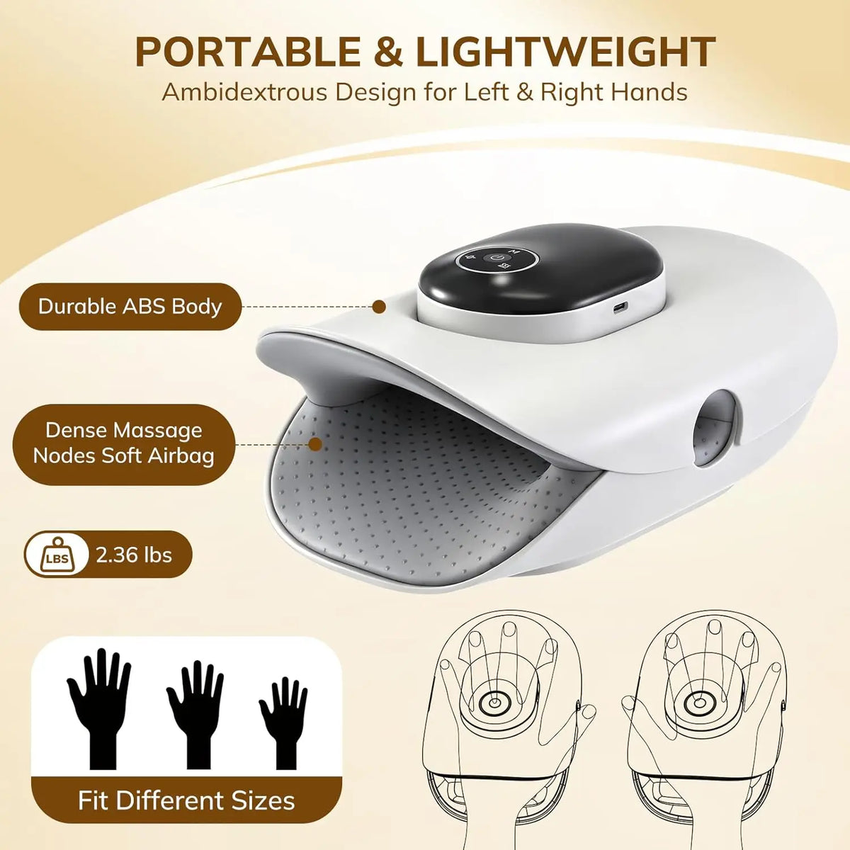 VIMYSHOW Hand Massager – 4 Modes, Finger Stretch & Kneading Hand Massager Qst