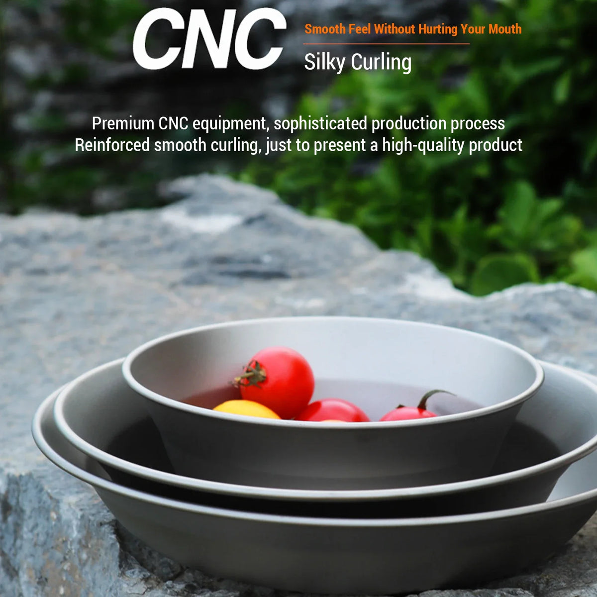 Portable Camping Plates & Bowl Set with Mesh Bag | Ultralight Camping Tableware Set Qme