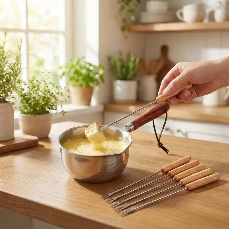 6-Piece Reusable Fondue Forks – BBQ, Grilling & Dipping Set Fondue Fork Set Qme