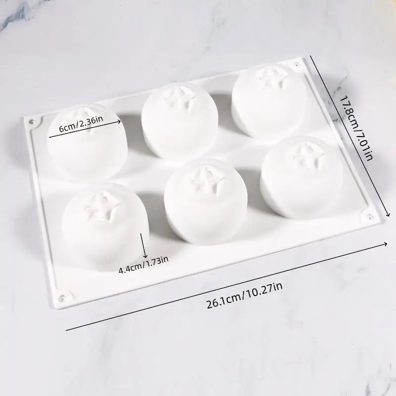 6-Cell Blueberry & Raspberry Silicone Mousse Mould | Fruit Design Silicone Mousse Mould Qme A3