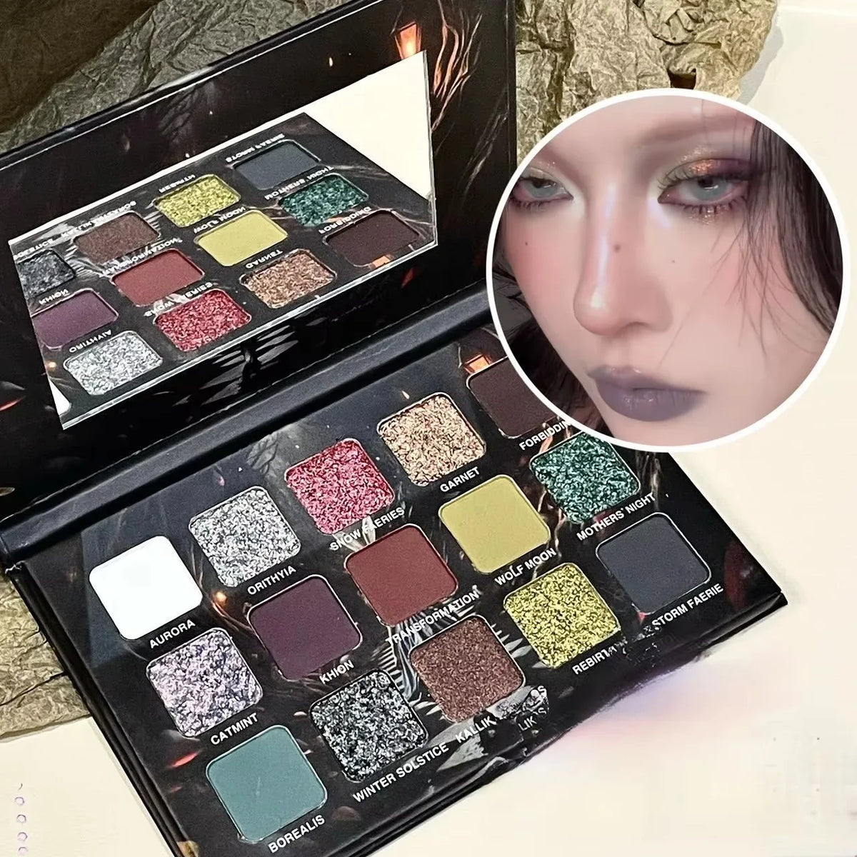 Purple Chameleon 15-Shade Eyeshadow Palette – Shimmer Matte Glitter Eyeshadow Palette Qme