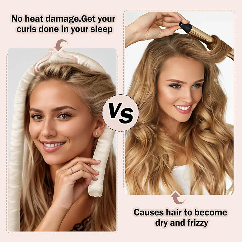 Heatless Foam Hair Curler Wavy Sponge Set – 5 Pcs Heatless Hair Curler Qme