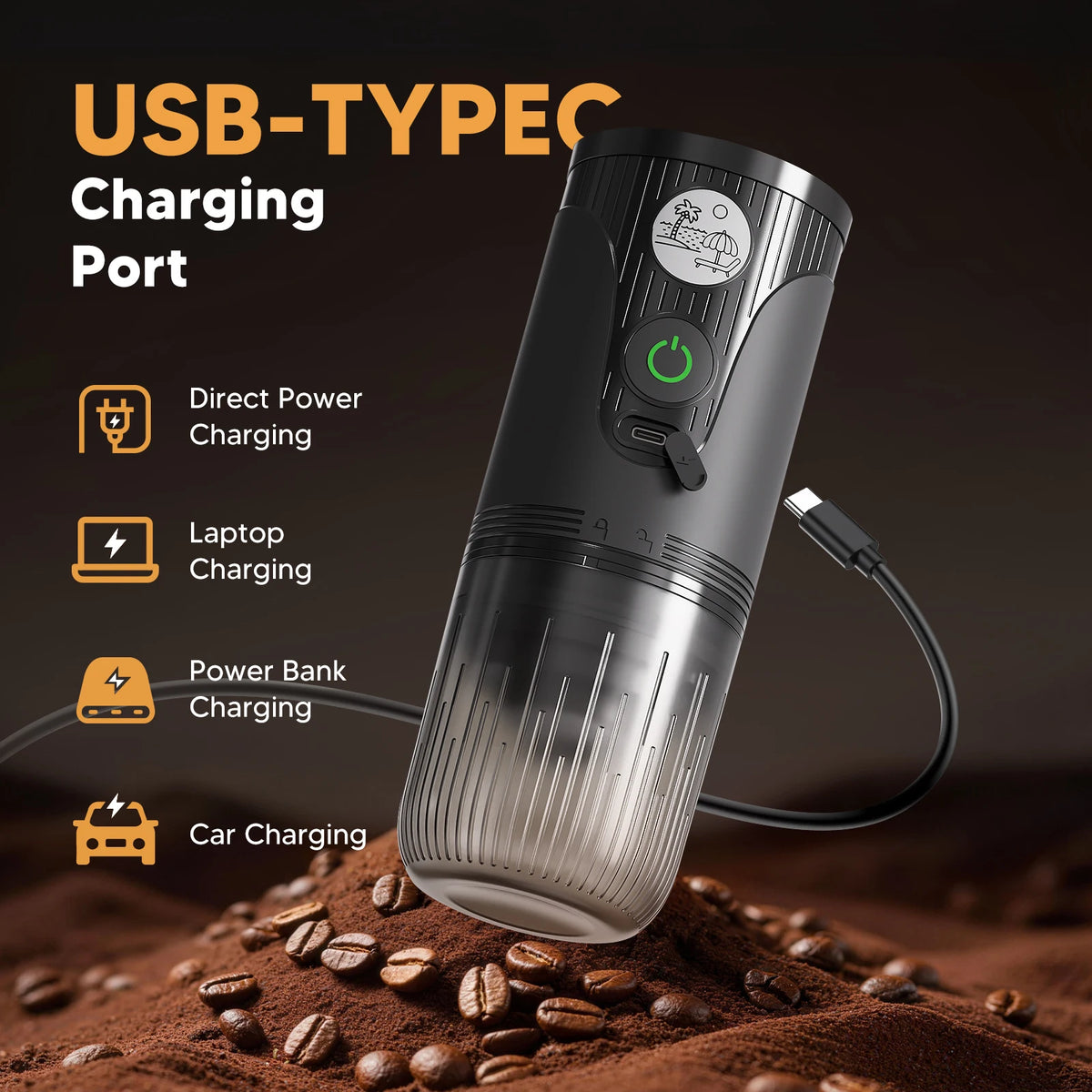 Portable Rechargeable Electric Coffee Grinder – Ceramic Burr Coffee Burr Grinder Qst