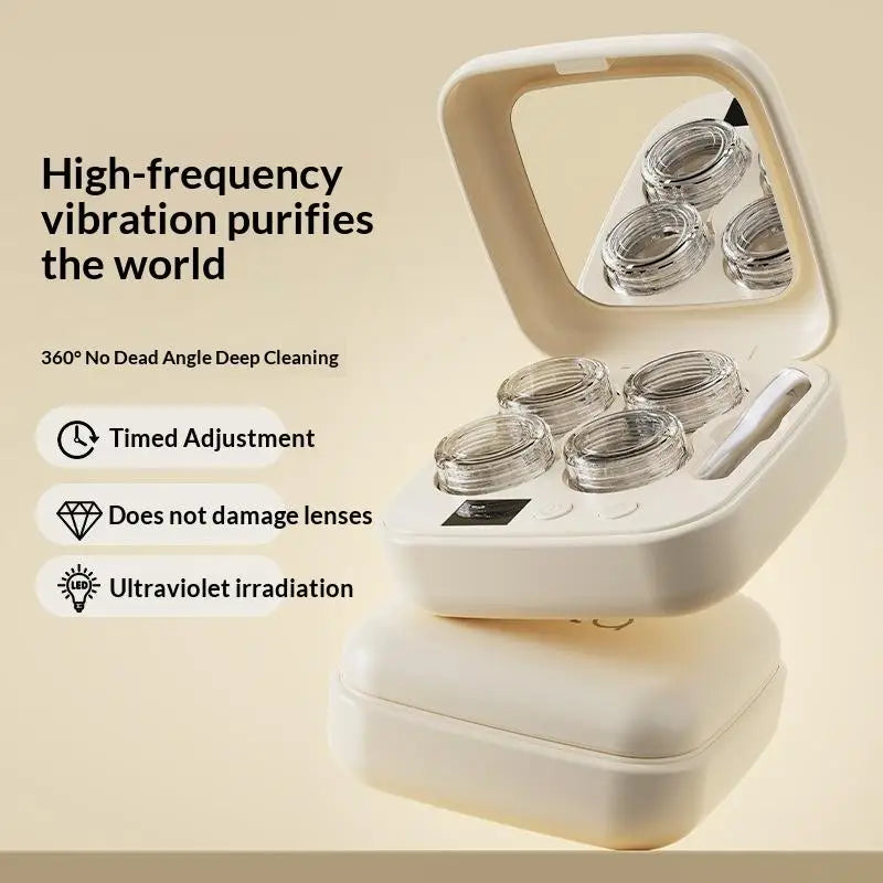 Portable Ultrasonic Contact Lens Cleaner | USB-C Charging Lens Cleaning Machine Qme